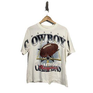 Dallas Cowboys Shirt Mens SMALL White Champions NFL Abercrombie Football 90s